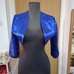 Boleró, kék selyem., Esküvő, Kiegészítők, Bolero és válltakaró, Varrás, MESKA