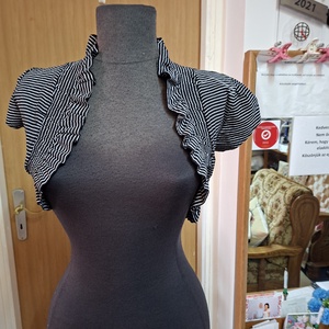 Boleró, fekete- ezüst csíkos., Esküvő, Kiegészítők, Bolero és válltakaró, Varrás, MESKA