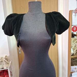 Boleró, zöld bársony., Esküvő, Kiegészítők, Bolero és válltakaró, Varrás, MESKA