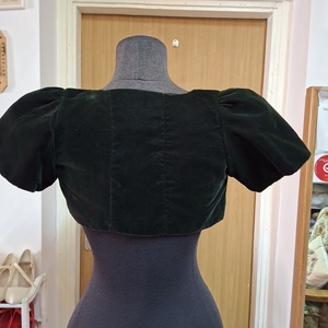 Boleró, zöld bársony. - esküvő - kiegészítők - bolero és válltakaró - Meska.hu