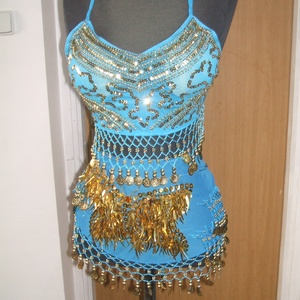 Táncosnő jelmez flitterekkel, gyöngyökkel., Ruha & Divat, Jelmez & Álarc, Jelmez, Gyöngyfűzés, gyöngyhímzés, Varrás, MESKA