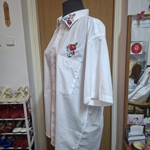 Kalocsai hímzett fehér  férfi ing,  a Nagy Napra, de ünnepi alkalmakra is.  - ruha & divat - férfi ruha - ing - Meska.hu