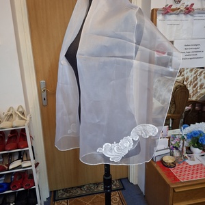 Fehér organza stóla, minden alkalomra. - ruha & divat - sál, sapka, kendő - stóla - Meska.hu