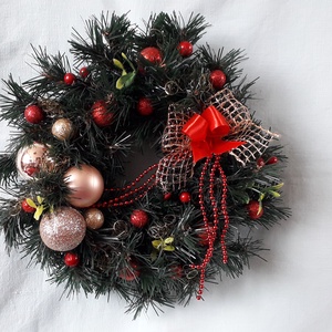 Klasszikus karácsonyi ajtó- vagy asztaldísz - kopogtató - Meska.hu