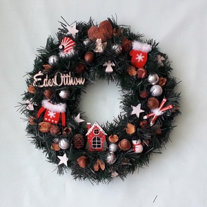 Klasszikus karácsonyi ajtódísz,  kopogtató, Karácsony, Karácsonyi lakásdekoráció, Karácsonyi ajtódíszek, Mindenmás, Virágkötés, MESKA