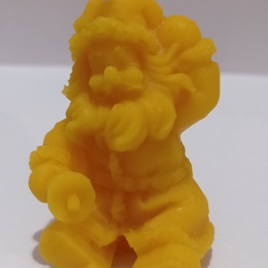 Méhviasz Mikulás mintázatú gyergya , Esküvő, Dekoráció, Gyertya & Gyertyatartó, Gyertya-, mécseskészítés, MESKA