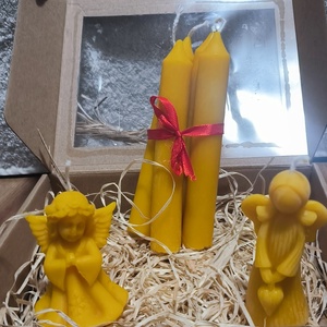 Méhviasz Karácsonyi gyergyák díszdobozban, Esküvő, Dekoráció, Gyertya & Gyertyatartó, Gyertya-, mécseskészítés, MESKA