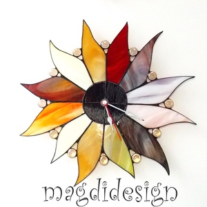 Tarkavirág tiffany falióra  -  - Meska.hu