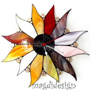 Tarkavirág tiffany falióra  -  - Meska.hu