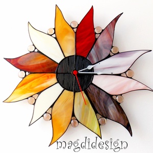 Tarkavirág tiffany falióra  -  - Meska.hu