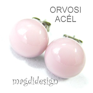 Pasztell lilás rózsaszín üvegékszer pötty fülbevaló, Ékszer, Fülbevaló, Pötty fülbevaló, Ékszerkészítés, Üvegművészet, MESKA
