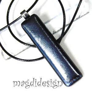 Ezüst-metál minimál design üvegékszer nyaklánc - ékszer - nyaklánc - medálos nyaklánc - Meska.hu