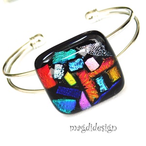 Dichroic színkavalkád üvegékszer nyaklánc - ékszer - nyaklánc - medálos nyaklánc - Meska.hu