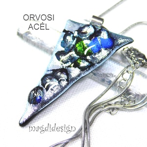 Pink köves színjáték dichroic üvegékszer nyaklánc  - ékszer - nyaklánc - medálos nyaklánc - Meska.hu