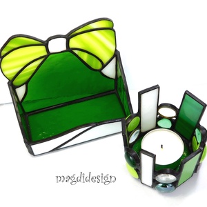 Masnis ékszertartó zöld fehér - ékszer - ékszertartó - ékszerdoboz - Meska.hu