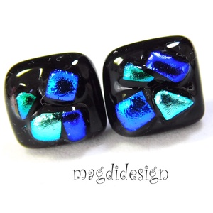 NEMESACÉL! Dichroic színkavalkád üvegékszer stiftes fülbevaló , Ékszer, Fülbevaló, Pötty fülbevaló, Üvegművészet, Ékszerkészítés, MESKA