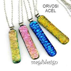 Színes ceruza dichroic medál üvegékszer  - ékszer - nyaklánc - medálos nyaklánc - Meska.hu