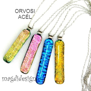 Színes ceruza dichroic medál üvegékszer  - ékszer - nyaklánc - medálos nyaklánc - Meska.hu
