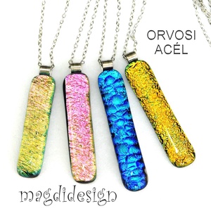 Színes ceruza dichroic medálok üvegékszer 4 db , Ékszer, Nyaklánc, Medálos nyaklánc, Üvegművészet, Ékszerkészítés, MESKA