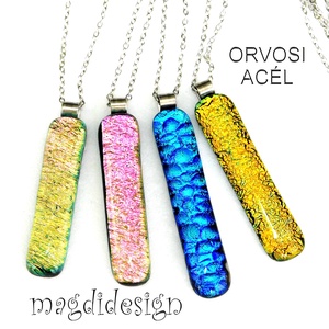 Arany dichroic medál üvegékszer  - ékszer - nyaklánc - medálos nyaklánc - Meska.hu