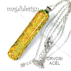Arany dichroic medál üvegékszer  - ékszer - nyaklánc - medálos nyaklánc - Meska.hu