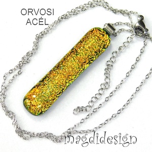 Arany dichroic medál üvegékszer  - ékszer - nyaklánc - medálos nyaklánc - Meska.hu