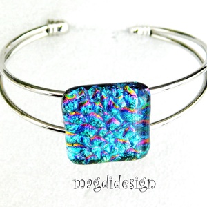 Színjátszó buborékok üvegékszer karkötő, Ékszer, Karkötő, Karkötő medállal, Üvegművészet, Ékszerkészítés, MESKA