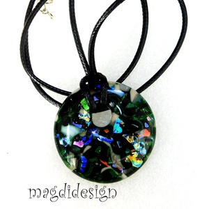 MAXI Smaragdzöld színpompa üvegékszer nyaklánc - ékszer - nyaklánc - medálos nyaklánc - Meska.hu