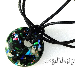 Smaragdzöld színpompa üvegékszer nyaklánc, Ékszer, Nyaklánc, Medálos nyaklánc, Ékszerkészítés, Üvegművészet, MESKA