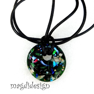 Smaragdzöld színpompa üvegékszer nyaklánc - ékszer - nyaklánc - medálos nyaklánc - Meska.hu