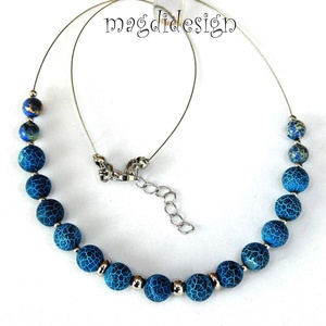 Kék howlit ásvány nyaklánc - Meska.hu