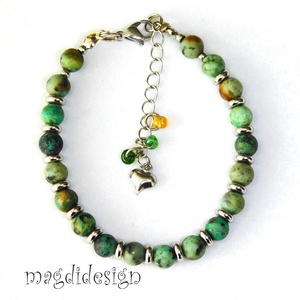 Zöld howlit ásvány karkötő - ékszer - karkötő - ásványkarkötő - Meska.hu