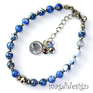 Kék howlit ásvány karkötő - Meska.hu