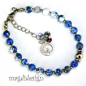 Kék howlit ásvány karkötő - ékszer - karkötő - ásványkarkötő - Meska.hu