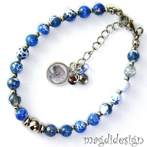 Kék howlit ásvány karkötő - ékszer - karkötő - ásványkarkötő - Meska.hu