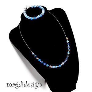 Kék howlit ásvány karkötő - ékszer - karkötő - ásványkarkötő - Meska.hu