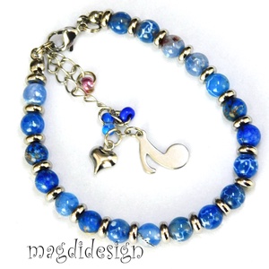 Kék howlit ásvány karkötő - Meska.hu