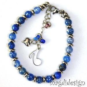 Kék howlit ásvány karkötő - ékszer - karkötő - ásványkarkötő - Meska.hu