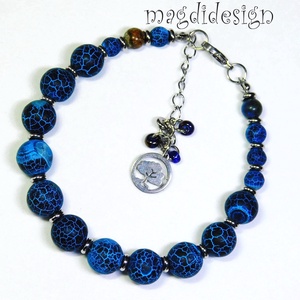 Kék howlit ásvány karkötő - ékszer - karkötő - ásványkarkötő - Meska.hu