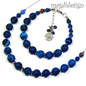 Kék howlit ásvány karkötő - ékszer - karkötő - ásványkarkötő - Meska.hu