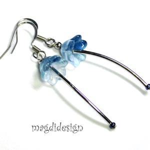 Harangvirág lógós fülbevaló  1, Ékszer, Fülbevaló, Lógó fülbevaló, Ékszerkészítés, Gyöngyfűzés, gyöngyhímzés, MESKA