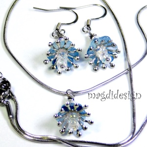 Harangvirág nyaklánc, lógós fülbevaló  szett, Ékszer, Ékszerszett, Ékszerkészítés, Gyöngyfűzés, gyöngyhímzés, MESKA