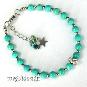 Türkiz ásványkarkötő - ékszer - karkötő - ásványkarkötő - Meska.hu