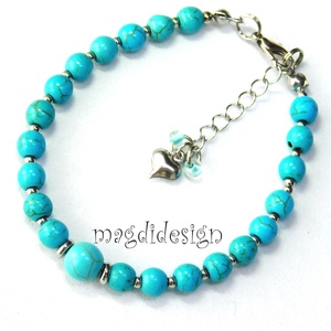 Türkiz ásványkarkötő, Ékszer, Karkötő, Ásványkarkötő, Ékszerkészítés, Gyöngyfűzés, gyöngyhímzés, MESKA