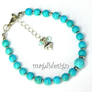 Türkiz ásványkarkötő - ékszer - karkötő - ásványkarkötő - Meska.hu