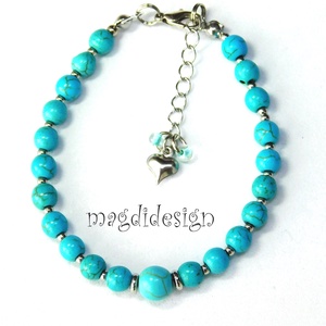 Türkiz ásványkarkötő - ékszer - karkötő - ásványkarkötő - Meska.hu