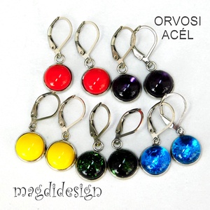 NEMESACÉL! 5 pár üvegékszer lógós fülbevaló - Meska.hu