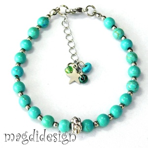 Türkiz ásványkarkötő - Meska.hu