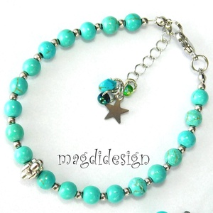 Türkiz ásványkarkötő - ékszer - karkötő - ásványkarkötő - Meska.hu