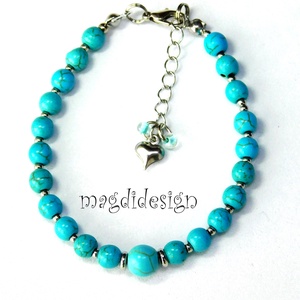 Türkiz ásványkarkötő - ékszer - karkötő - ásványkarkötő - Meska.hu